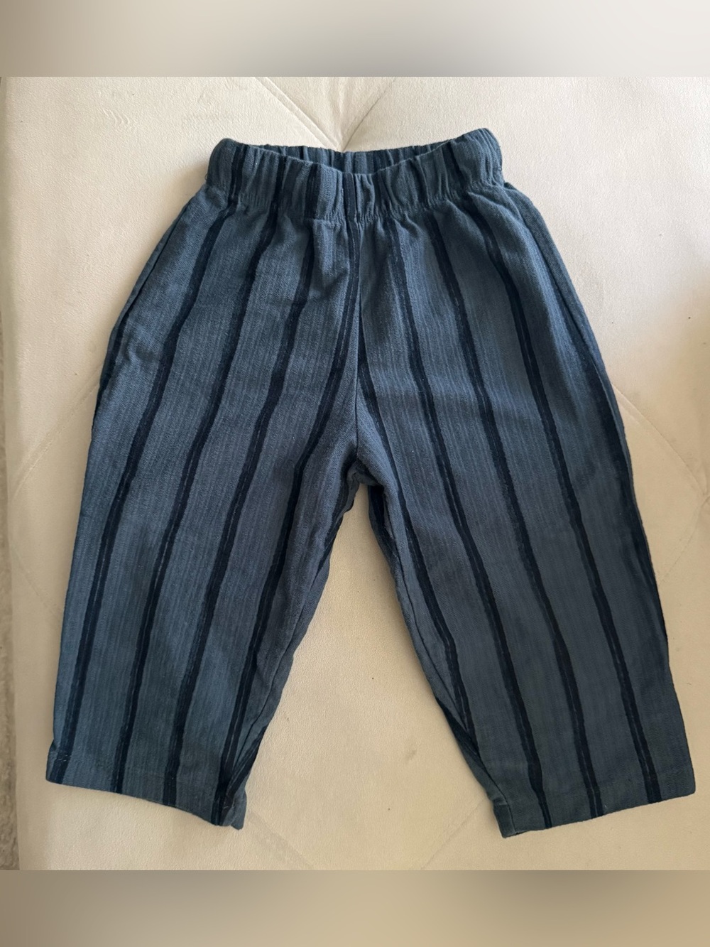 Zara Kids Blue Striped Elastic-Waist pants